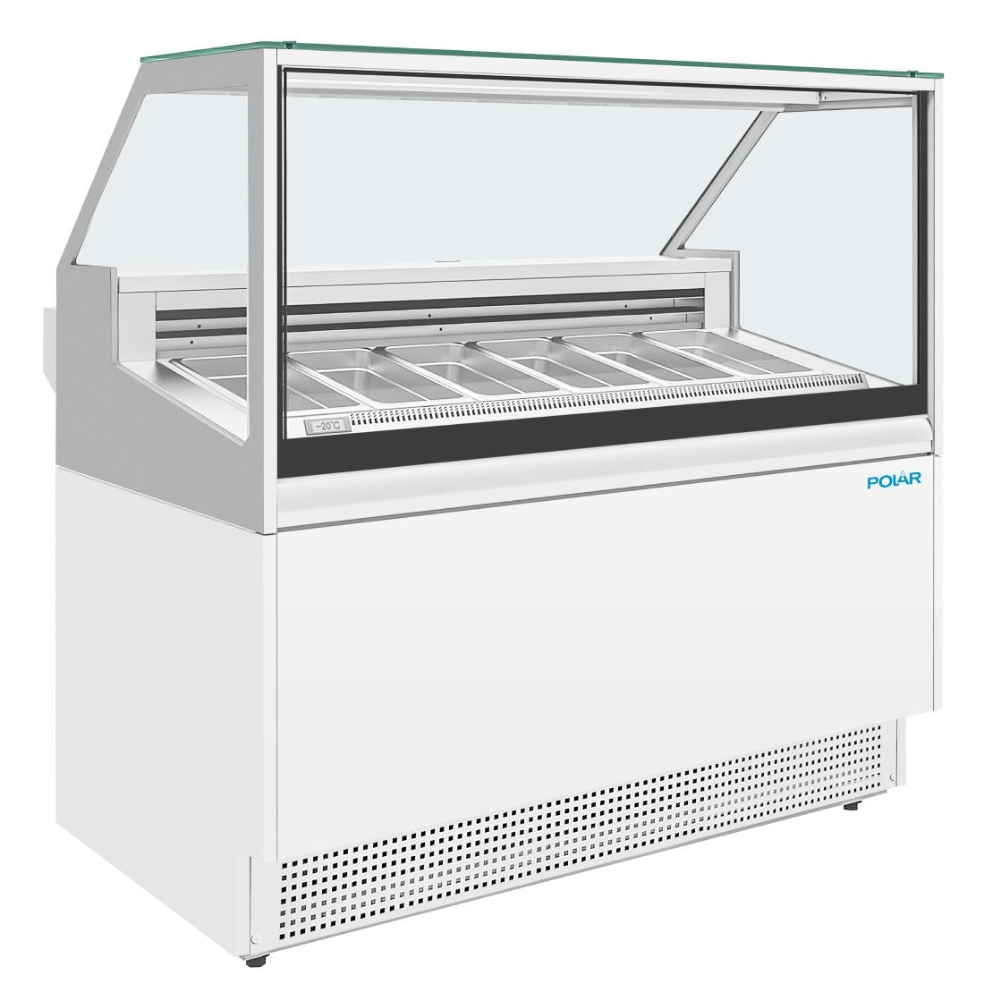 UA058 - Polar U-Series 6 Pan Ice Cream Serve Over Cabinet Freezer