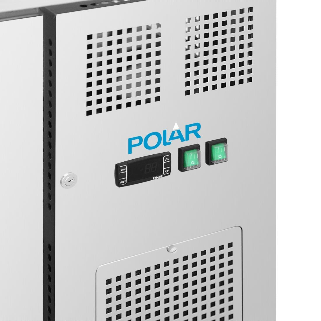 Polar U-Series Two Door Counter Fridge with Glass Doors