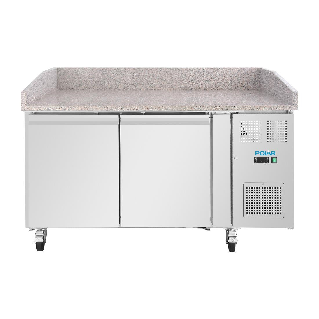 UA081 Polar U-Series Double Door Pizza Counter with Granite Top 428Ltr