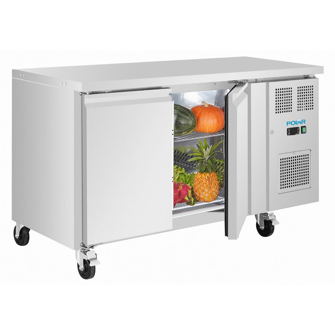 UA105 Polar U-Series Double Door Slimline Counter Fridge