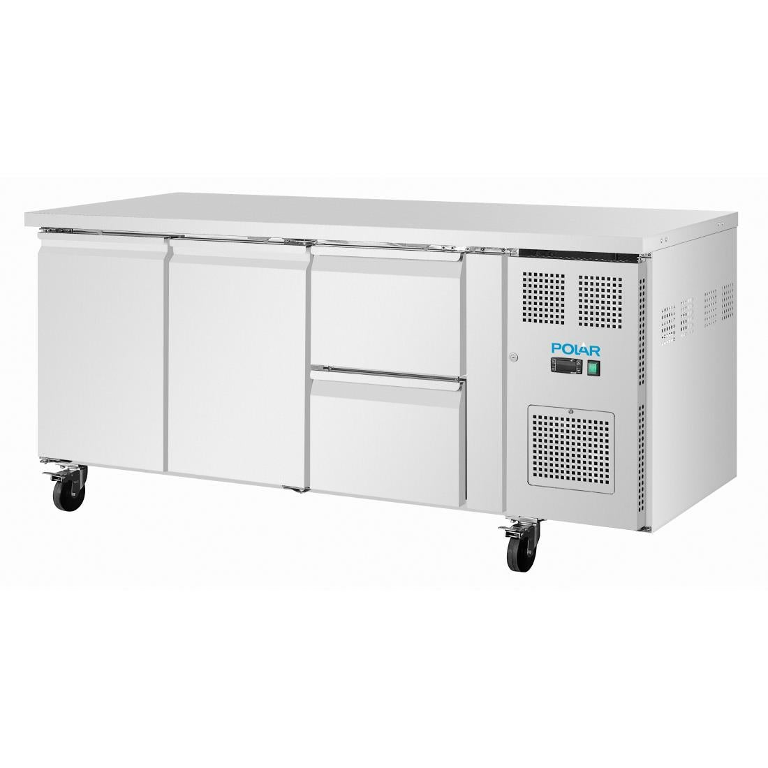 Polar U-Series Double Door Counter Fridge 242Ltr