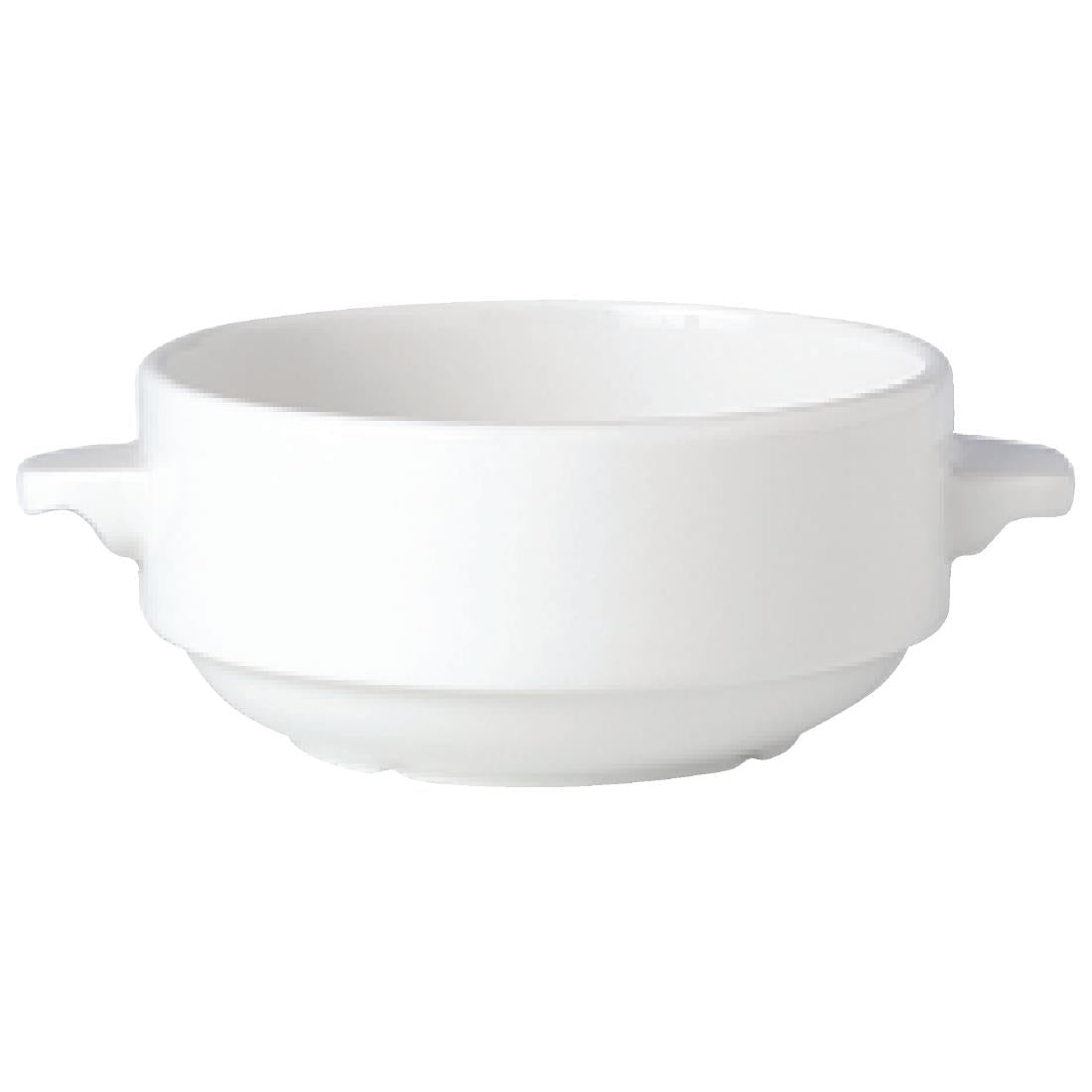 V0015 Steelite Simplicity White Lugged Stacking Soup Cups 285ml (Pack of 36)