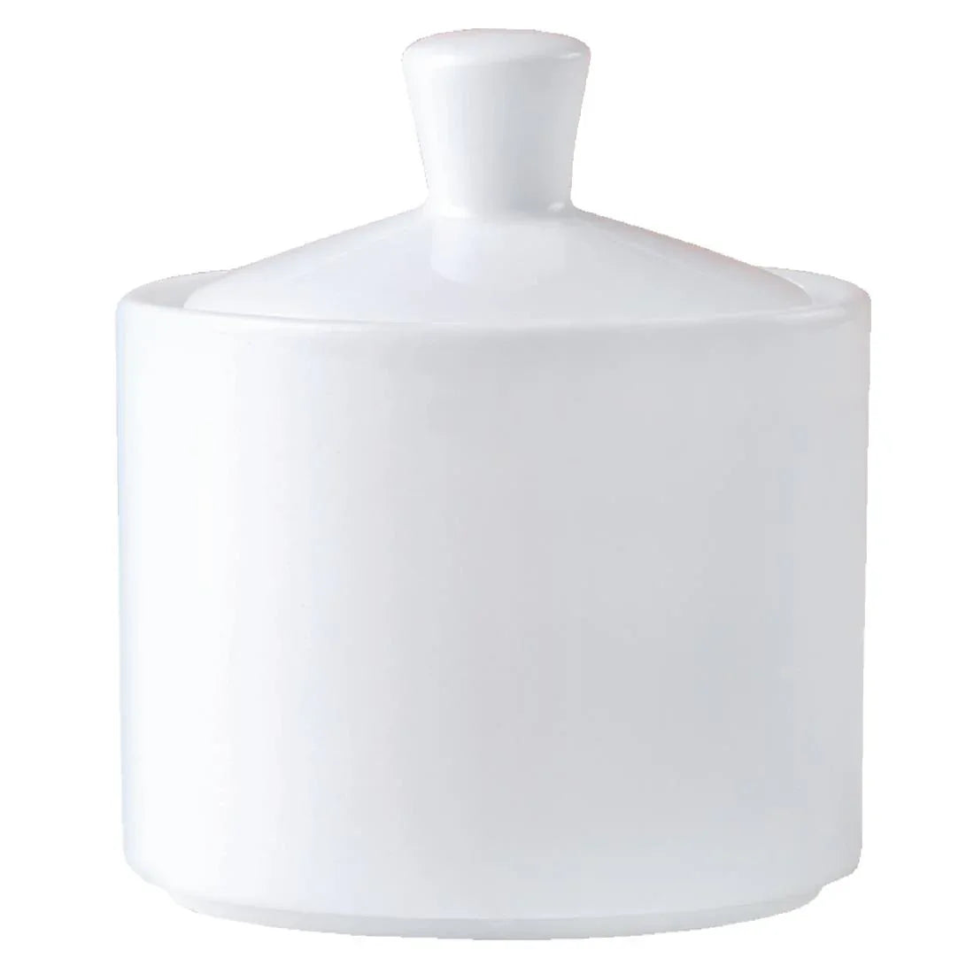 V7442 Steelite Monaco White Vogue Sugar Pots and Lids (Pack of 6) - JD Catering Equipment Solutions Ltd