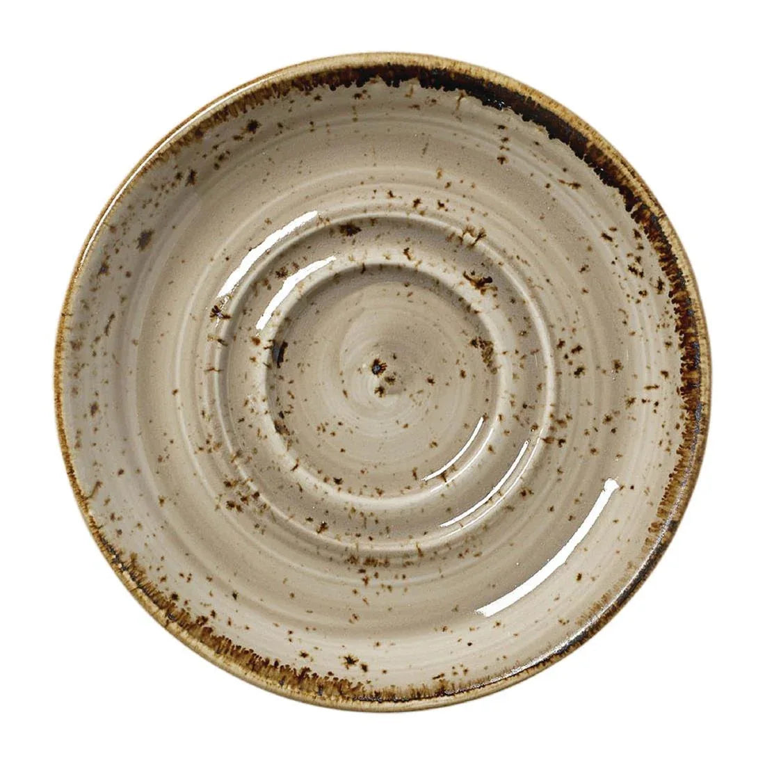 VV1020 Steelite Craft Porcini Saucers Small Double-Well 118mm (Pack of 12) - JD Catering Equipment Solutions Ltd