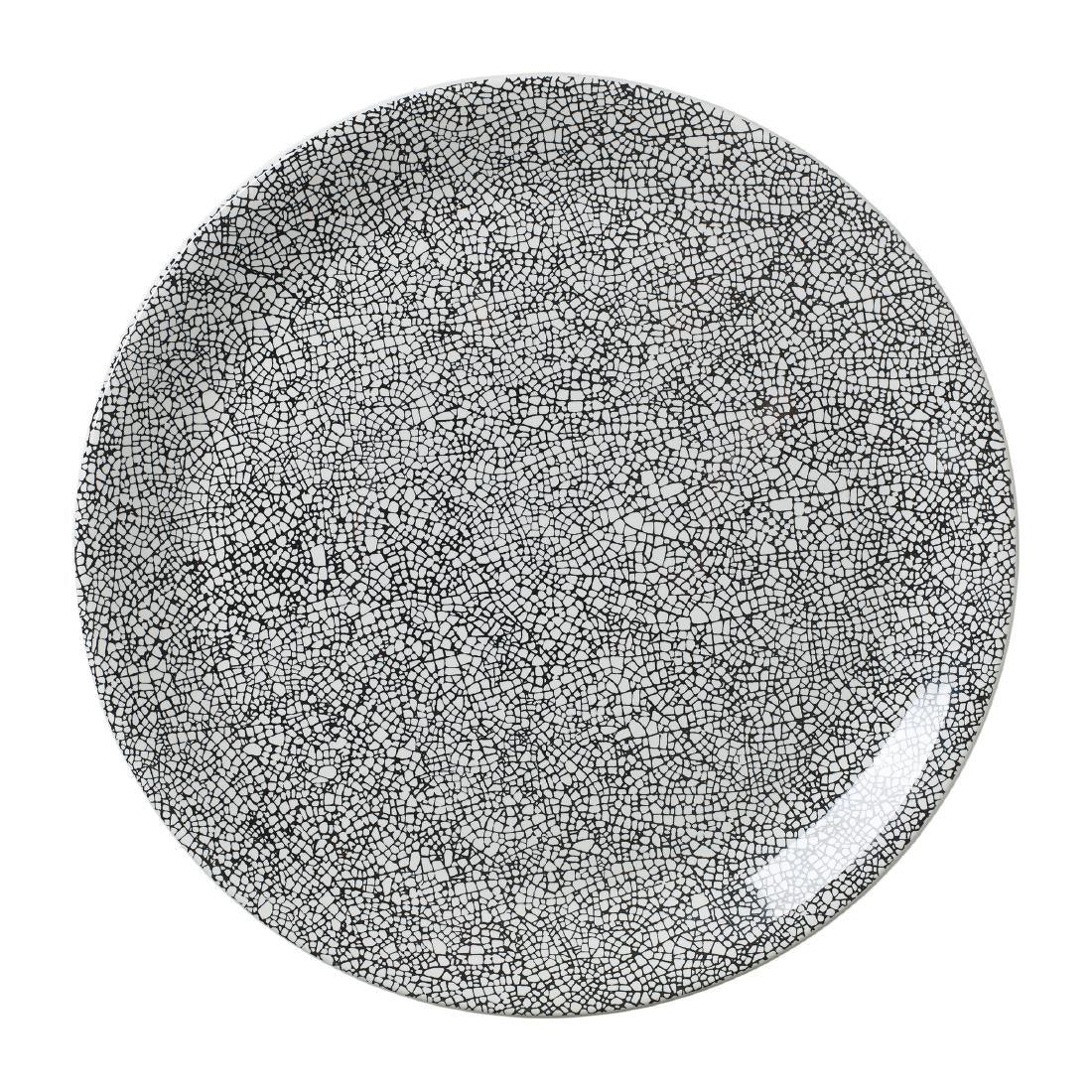 VV1042 Steelite Ink Crackle Black Coupe Plates 300mm (Pack of 12) - JD Catering Equipment Solutions Ltd