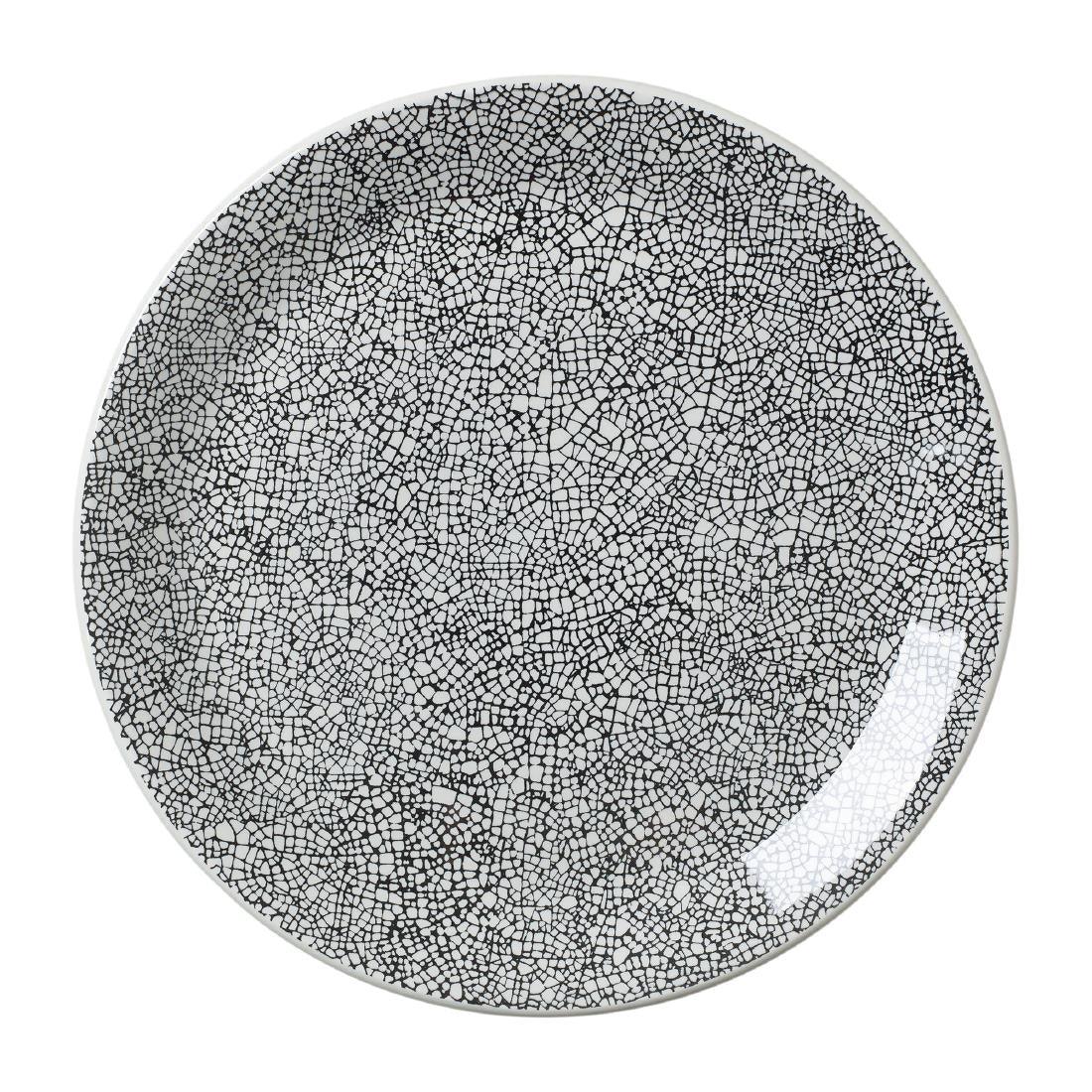 VV1043 Steelite Ink Crackle Black Coupe Plates 253mm (Pack of 12) - JD Catering Equipment Solutions Ltd