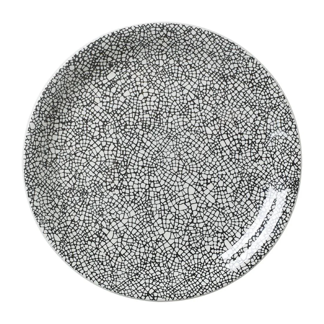 VV1044 Steelite Ink Crackle Black Coupe Plates 203mm (Pack of 12) - JD Catering Equipment Solutions Ltd