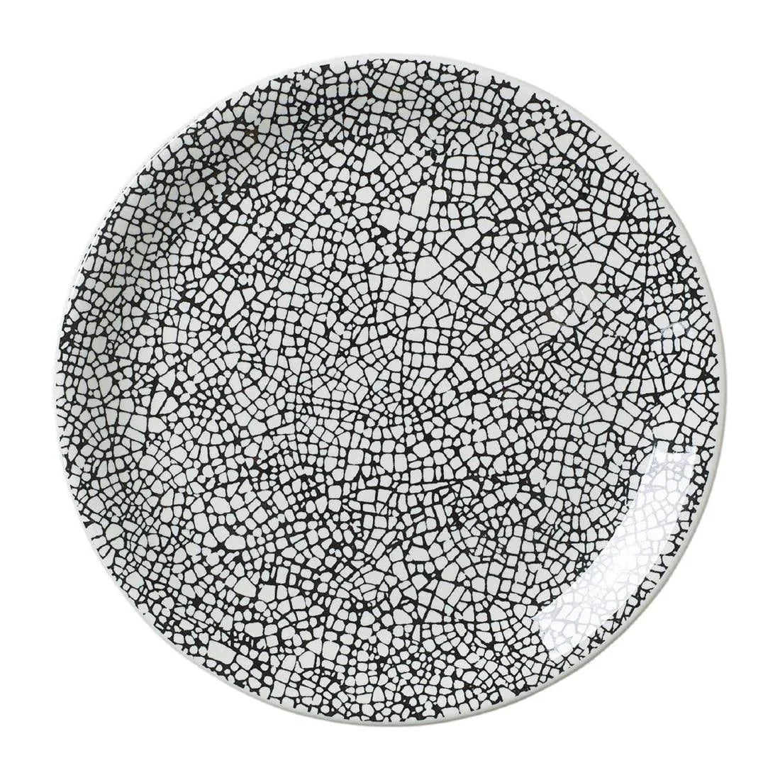 VV1045 Steelite Ink Crackle Black Coupe Plates 153mm (Pack of 12) - JD Catering Equipment Solutions Ltd