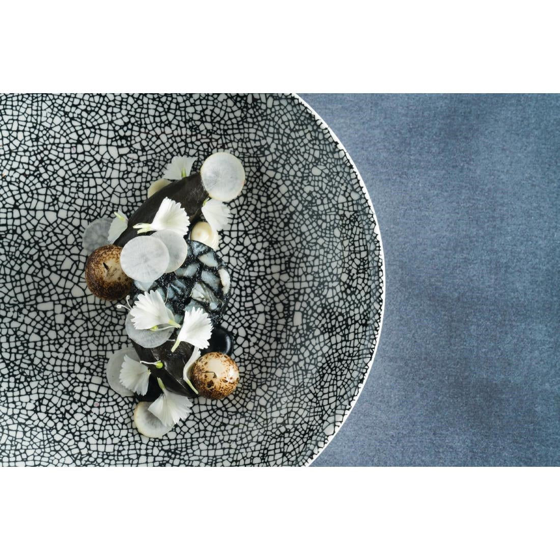 VV1047 Steelite Ink Crackle Black Coupe Bowls 205mm (Pack of 12)