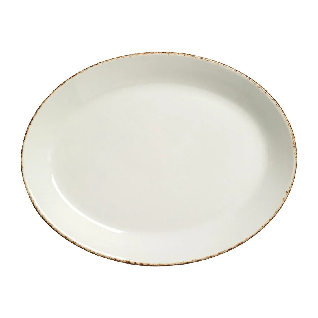 VV1315 Steelite Brown Dapple Oval Coupe Plates 202mm (Pack of 24) - JD Catering Equipment Solutions Ltd