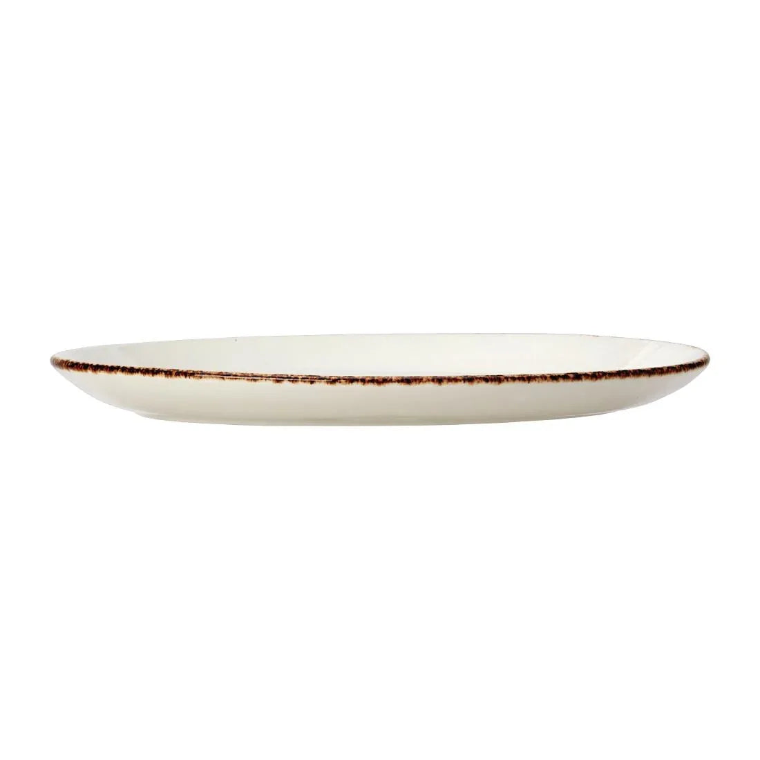 VV1316 Steelite Brown Dapple Oval Coupe Plates 280mm (Pack of 12) - JD Catering Equipment Solutions Ltd