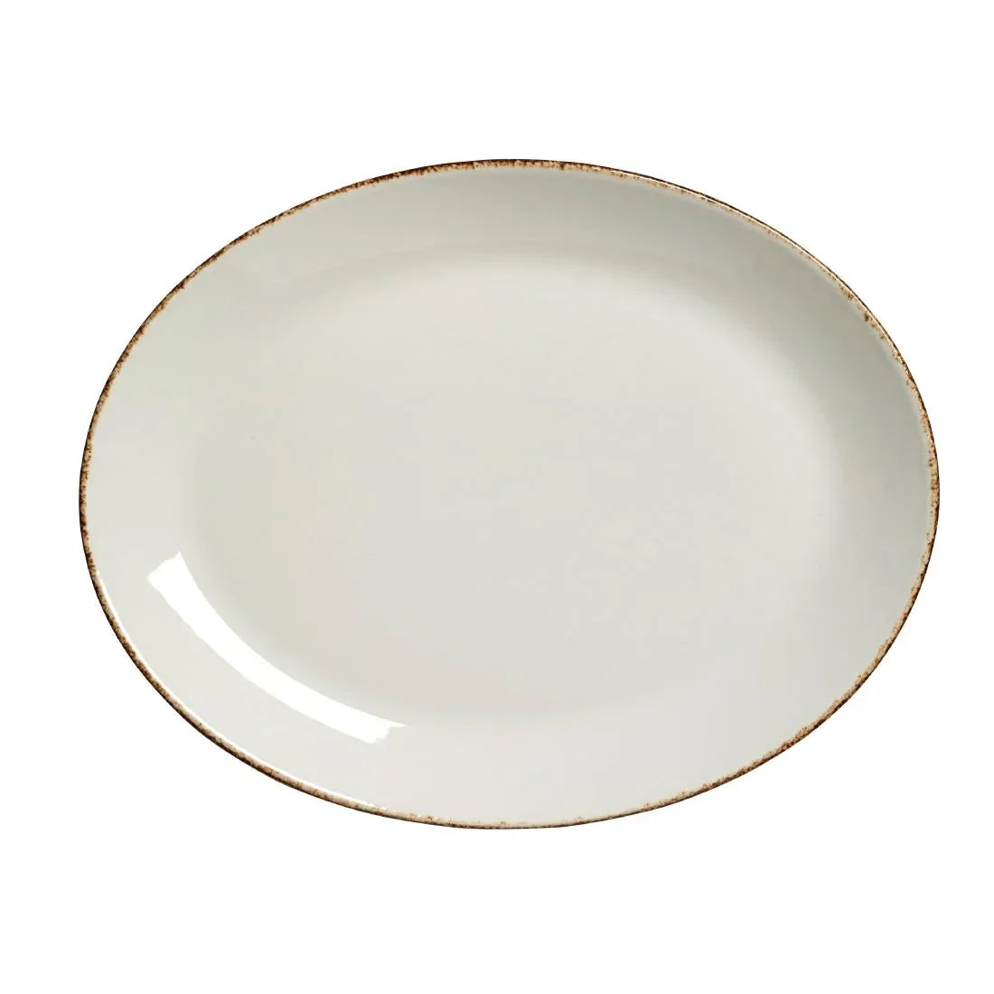 VV1317 Steelite Brown Dapple Oval Coupe Plates 305mm (Pack of 12) - JD Catering Equipment Solutions Ltd