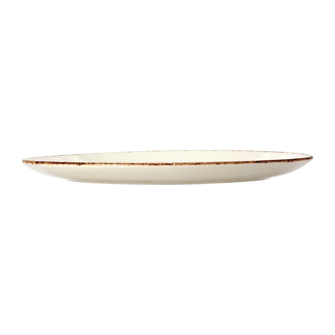 VV1318 Steelite Brown Dapple Oval Coupe Plates 342mm (Pack of 12) - JD Catering Equipment Solutions Ltd