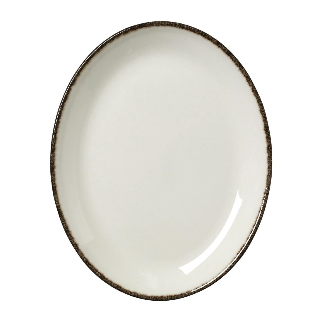 VV1320 Steelite Charcoal Dapple Oval Coupe Plates 202mm (Pack of 24)