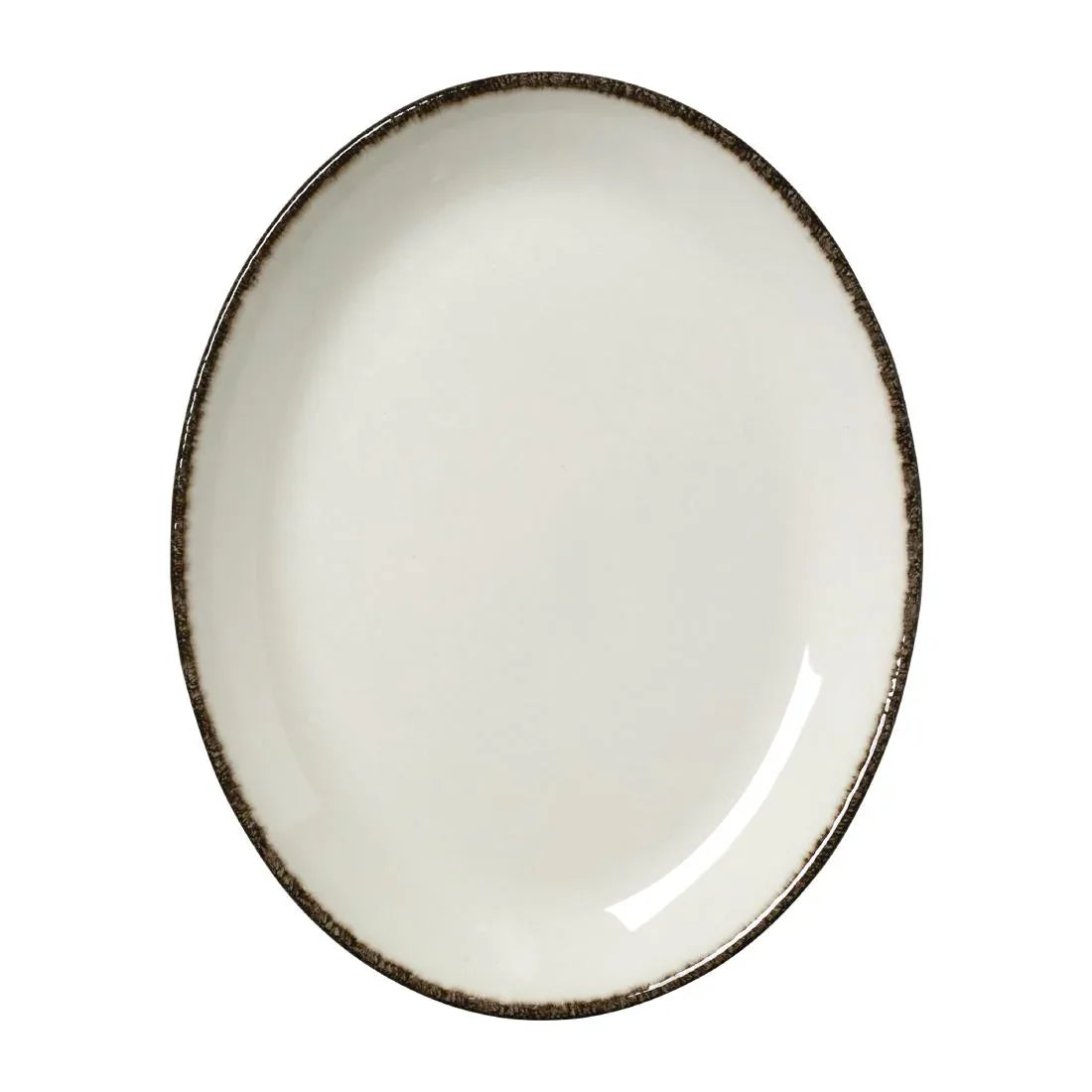 VV1320 Steelite Charcoal Dapple Oval Coupe Plates 202mm (Pack of 24) - JD Catering Equipment Solutions Ltd