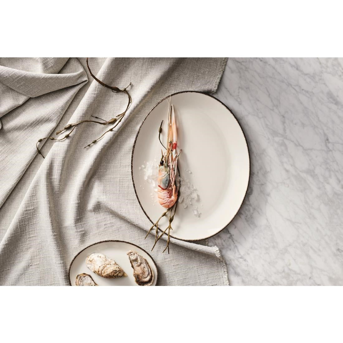 VV1323 Steelite Charcoal Dapple Oval Coupe Plates 342mm (Pack of 12)