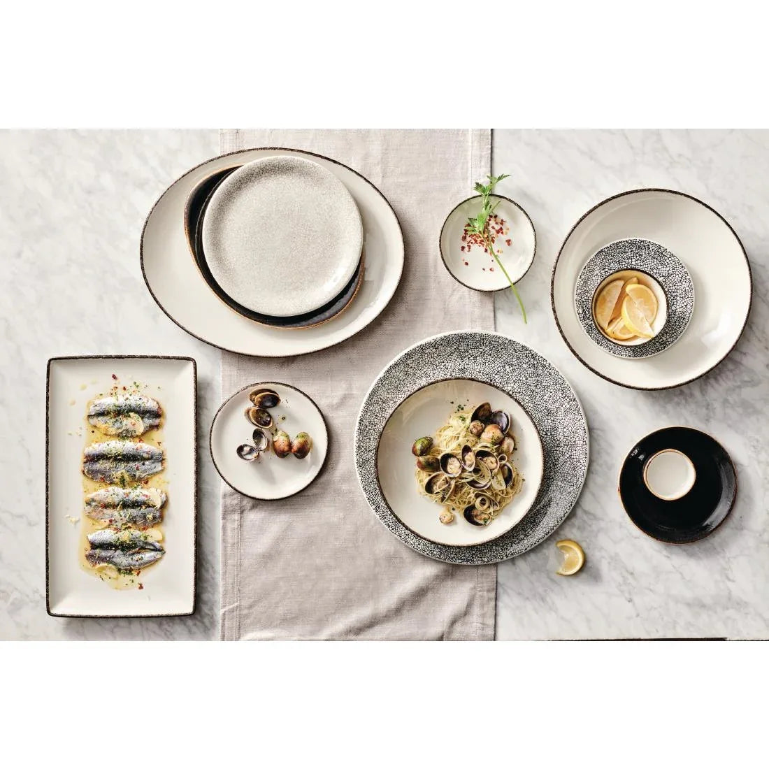 VV1334 Steelite Charcoal Dapple Coupe Plates 152mm (Pack of 36) - JD Catering Equipment Solutions Ltd