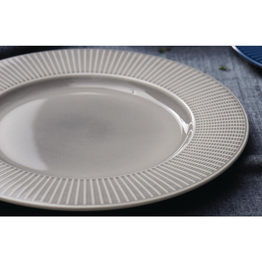 VV1793 Steelite Willow Mist Gourmet Plates Large Well Grey 285mm (Pack of 6)