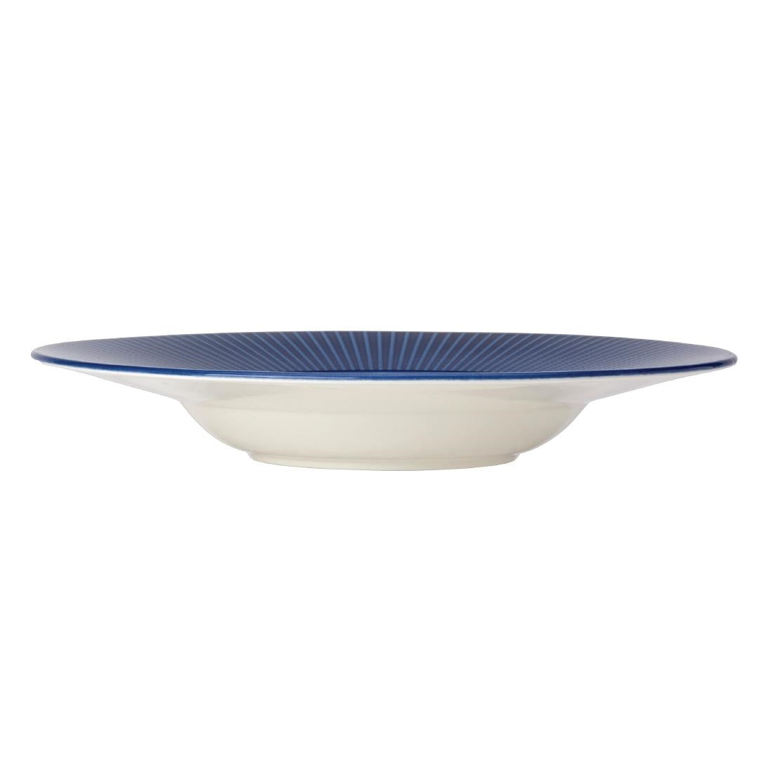 VV1807 Steelite Willow Azure Gourmet Deep Rimmed Bowls Blue 285mm (Pack of 6)