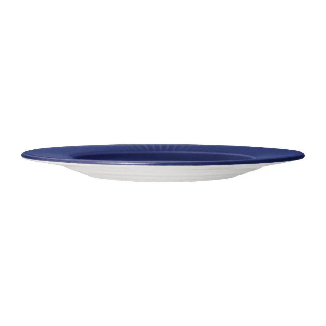 VV1808 Steelite Willow Azure Accent Gourmet Plates Blue 185mm (Pack of 12) - JD Catering Equipment Solutions Ltd