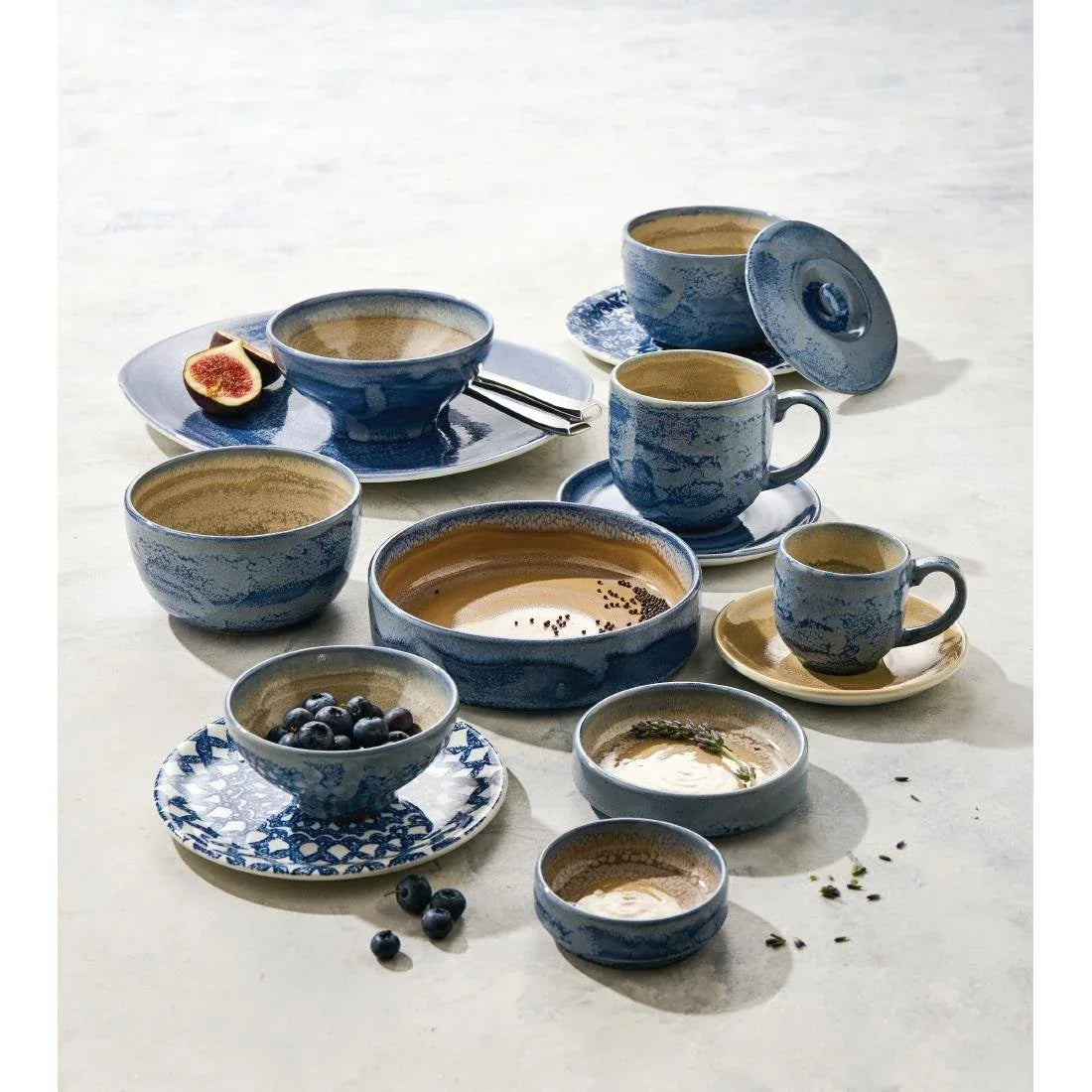 VV2459 Steelite Aurora Revolution Bluestone Round Stacking Trays 100mm (Pack of 12) - JD Catering Equipment Solutions Ltd