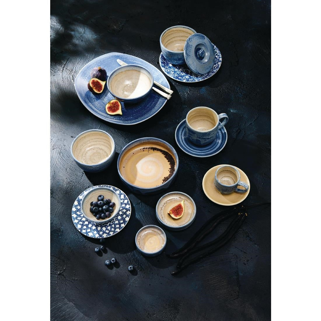 VV2456 Steelite Aurora Revolution Bluestone Round Stacking Trays 202mm (Pack of 12)