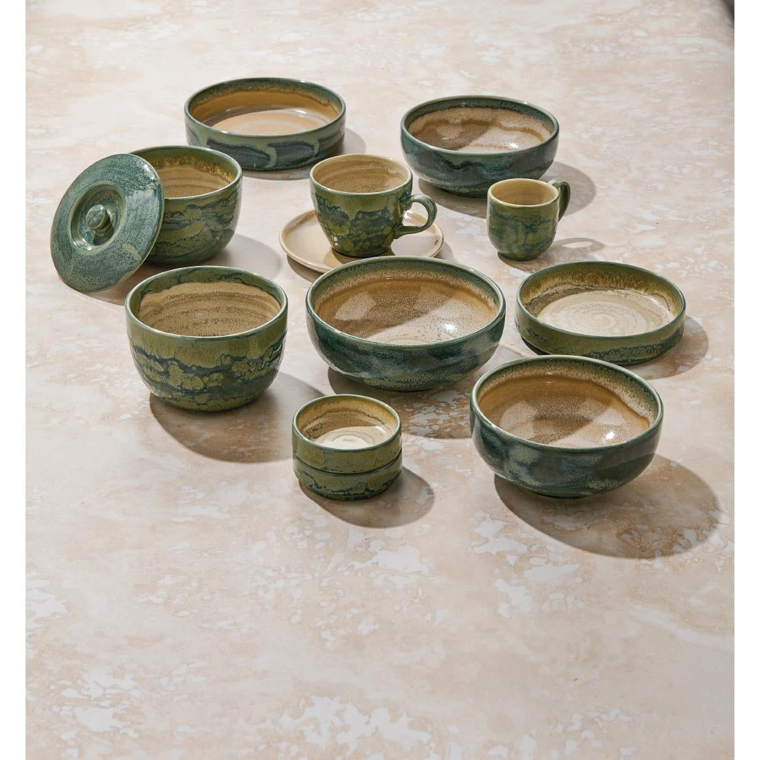 VV2478 Steelite Aurora Revolution Jade Round Stacking Trays 165mm (Pack of 12)