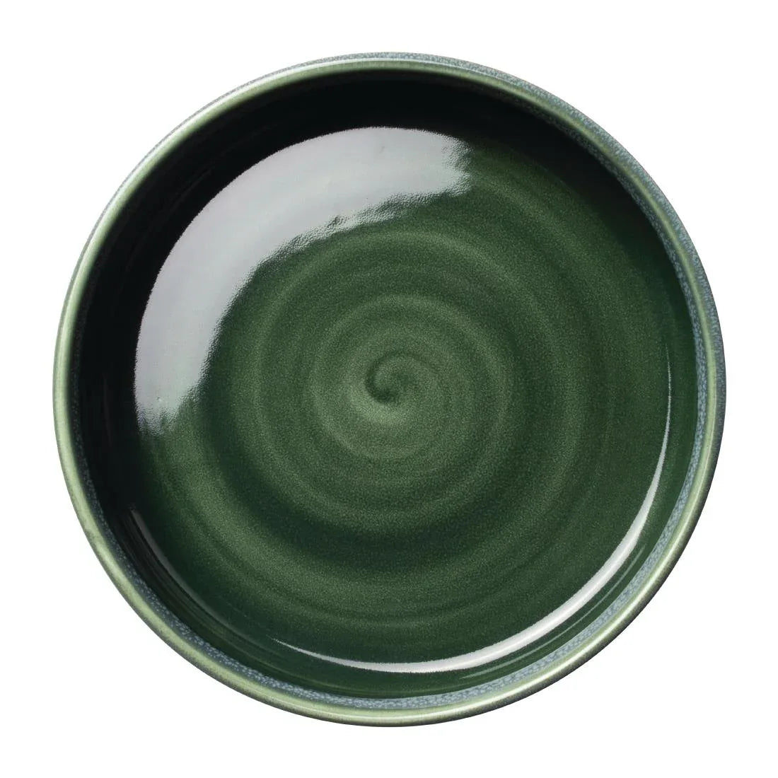 VV2520 Steelite Aurora Vesuvius Burnt Emerald Round Stacking Trays 165mm (Pack of 12) - JD Catering Equipment Solutions Ltd