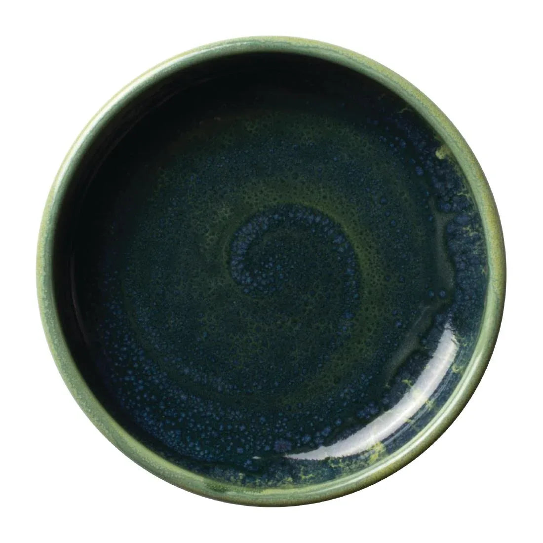 VV2522 Steelite Aurora Vesuvius Burnt Emerald Round Stacking Trays 100mm (Pack of 12) - JD Catering Equipment Solutions Ltd