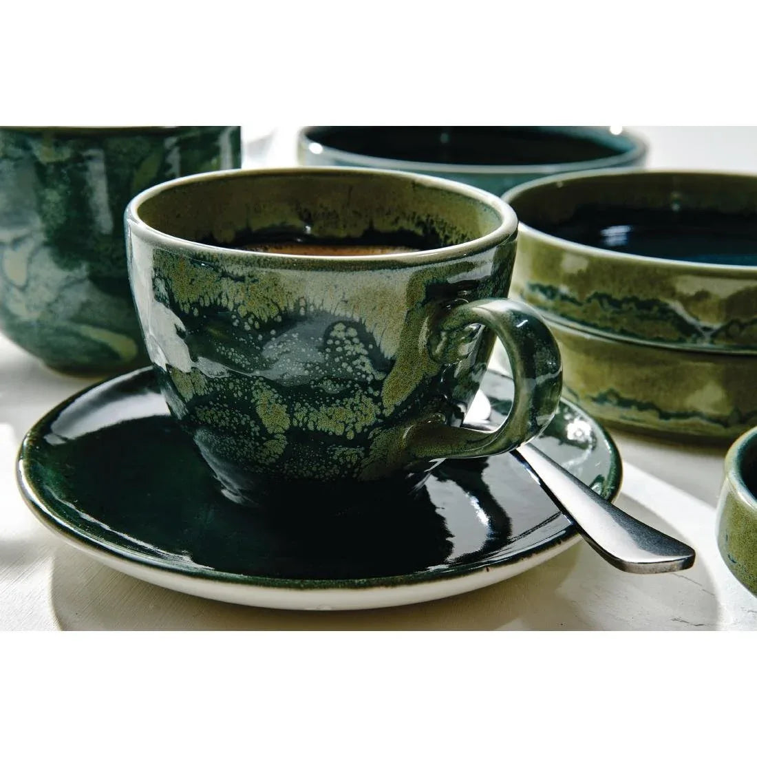 VV2538 Steelite Aurora Vesuvius Burnt Emerald Cups 227ml 8oz (Pack of 12) - JD Catering Equipment Solutions Ltd