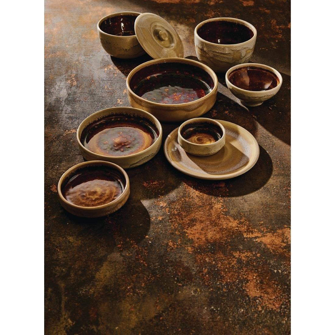 VV2544 Steelite Aurora Vesuvius Amber Round Stacking Trays 75mm (Pack of 12) - JD Catering Equipment Solutions Ltd