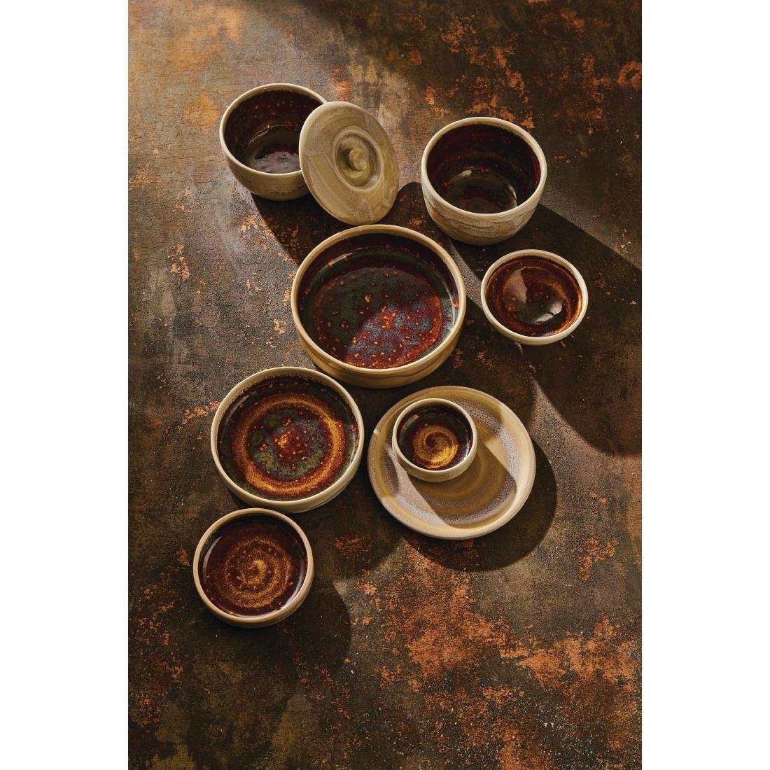 VV2544 Steelite Aurora Vesuvius Amber Round Stacking Trays 75mm (Pack of 12) - JD Catering Equipment Solutions Ltd