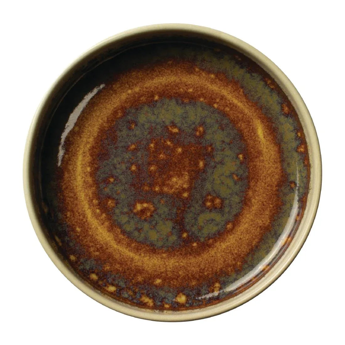 VV2542 Steelite Aurora Vesuvius Amber Round Stacking Trays 135mm (Pack of 12) - JD Catering Equipment Solutions Ltd