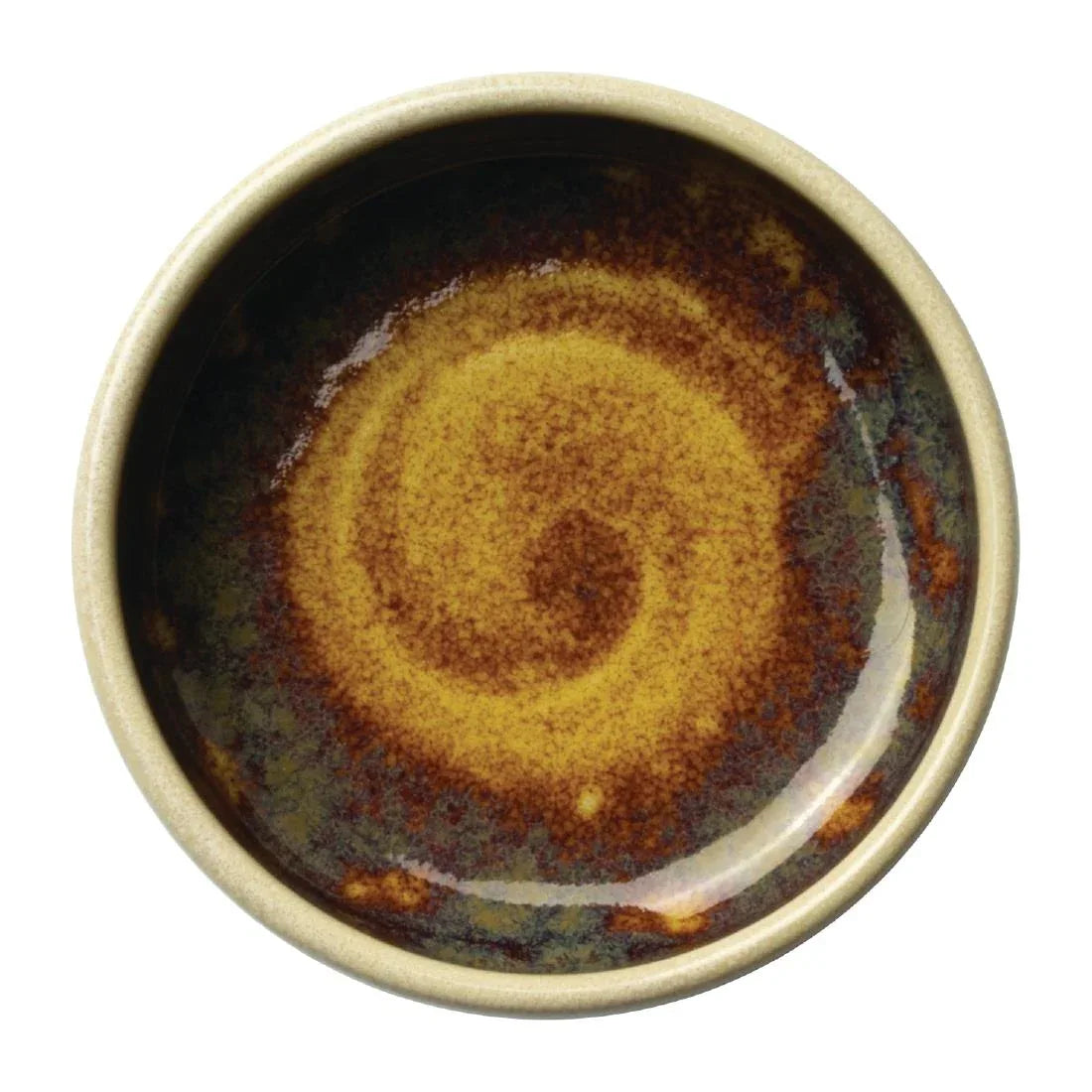 VV2544 Steelite Aurora Vesuvius Amber Round Stacking Trays 75mm (Pack of 12) - JD Catering Equipment Solutions Ltd