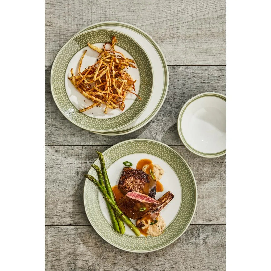 VV2652 Steelite Bead Sage Plates 255mm (Pack of 12) - JD Catering Equipment Solutions Ltd