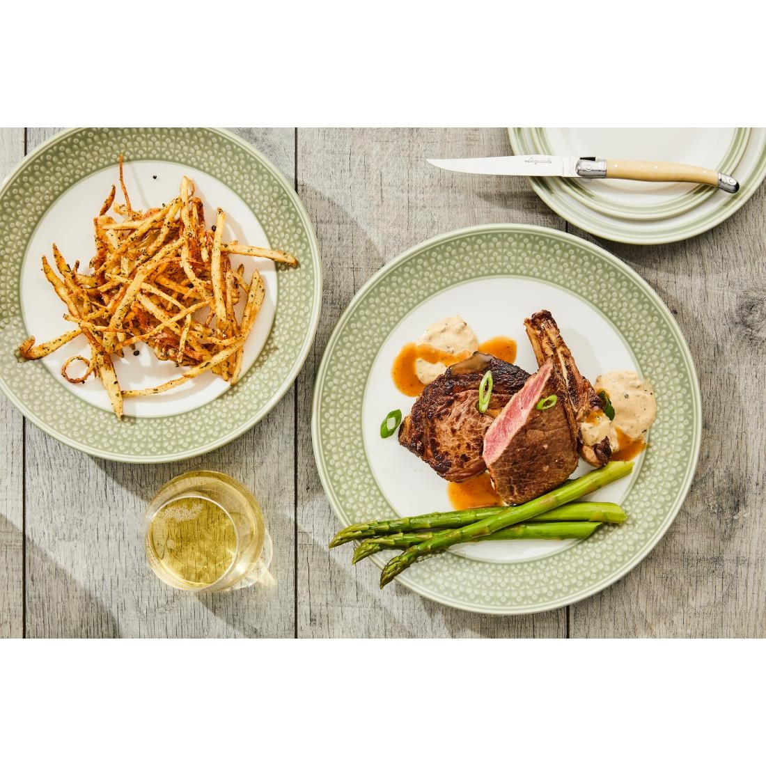 VV2656 Steelite Bead Sage Coupe Bowls 252mm (Pack of 12)