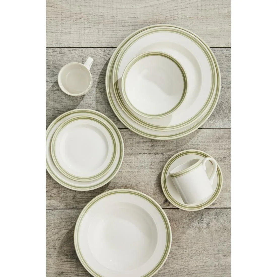 VV2659 Steelite Bead Sage Stacking Cups 200ml (Pack of 12) - JD Catering Equipment Solutions Ltd