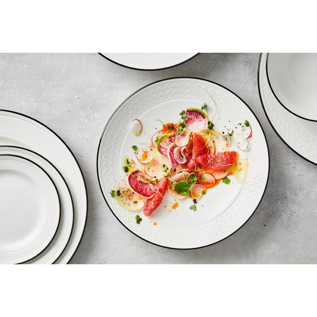 VV2678 Steelite Bead Black Band Coupe Bowls 252mm (Pack of 12)