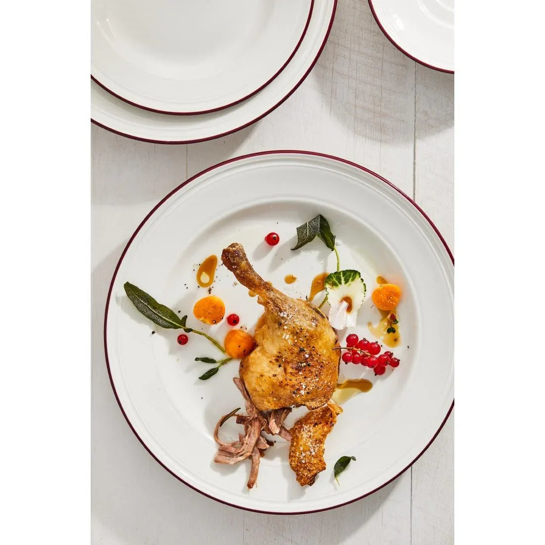 VV2686 Steelite Bead Maroon Band Plates 202mm (Pack of 12) - JD Catering Equipment Solutions Ltd