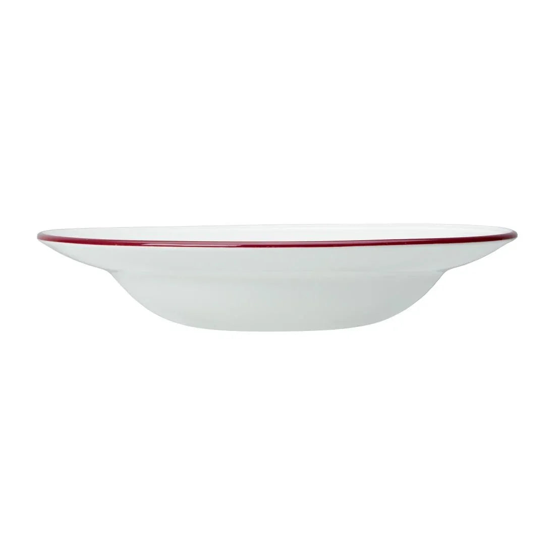 VV2690 Steelite Bead Maroon Band Pasta Plates 240mm (Pack of 12) - JD Catering Equipment Solutions Ltd