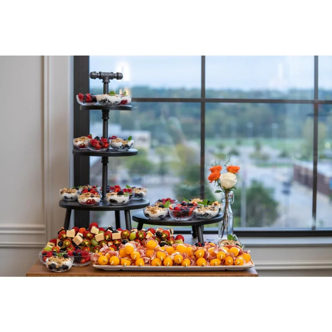 VV3454 Steelite Gun Metal Pipe Stand 3-Tier 355x674mm - JD Catering Equipment Solutions Ltd