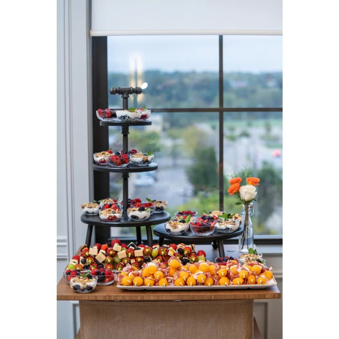 VV3454 Steelite Gun Metal Pipe Stand 3-Tier 355x674mm - JD Catering Equipment Solutions Ltd