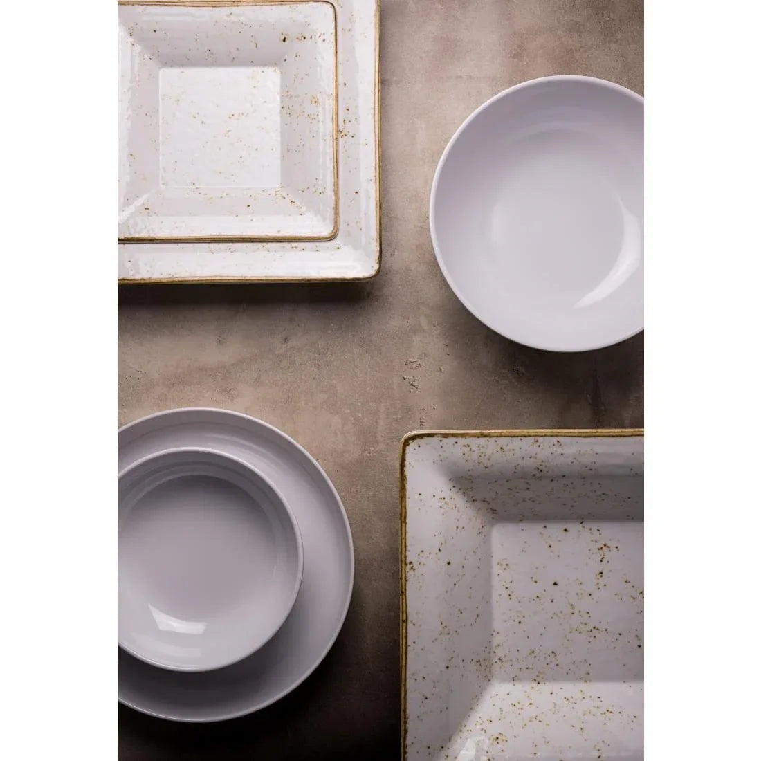 VV3468 Steelite Craft White Buffet Square Pebble Bowls 343mm (Pack of 6) - JD Catering Equipment Solutions Ltd