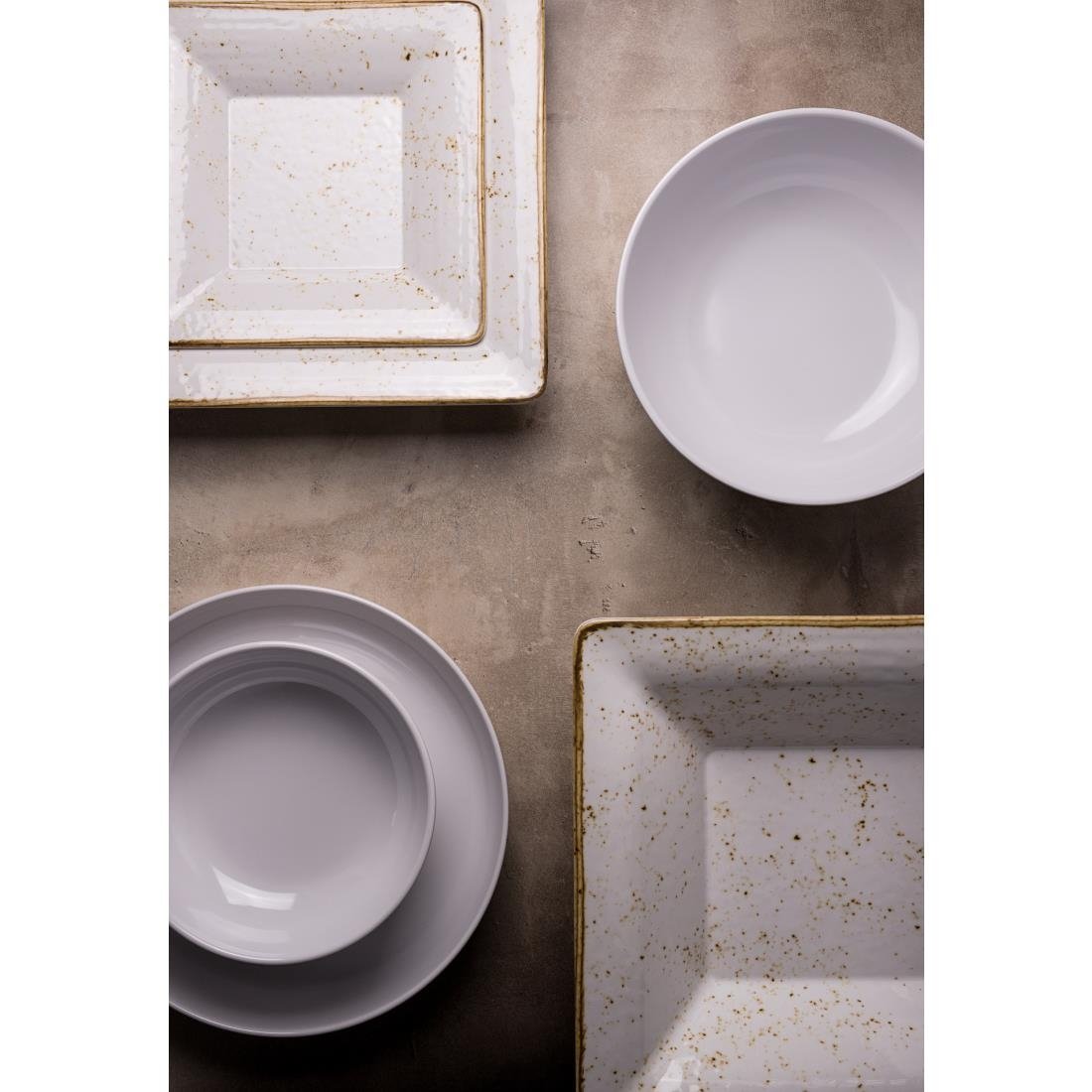 VV3469 Steelite Craft White Buffet Square Pebble Bowls 254mm (Pack of 6)