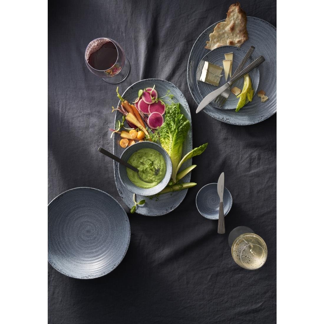 VV3588 Steelite Creations Pompeii Slate Platter 355.6x203.2mm (Box 12)(Direct)