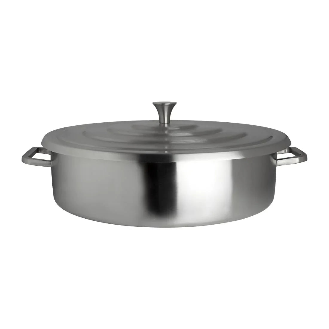 VV3903 Steelite Creations Homestyle Brushed Stainless Round Chafer 9.1L - JD Catering Equipment Solutions Ltd