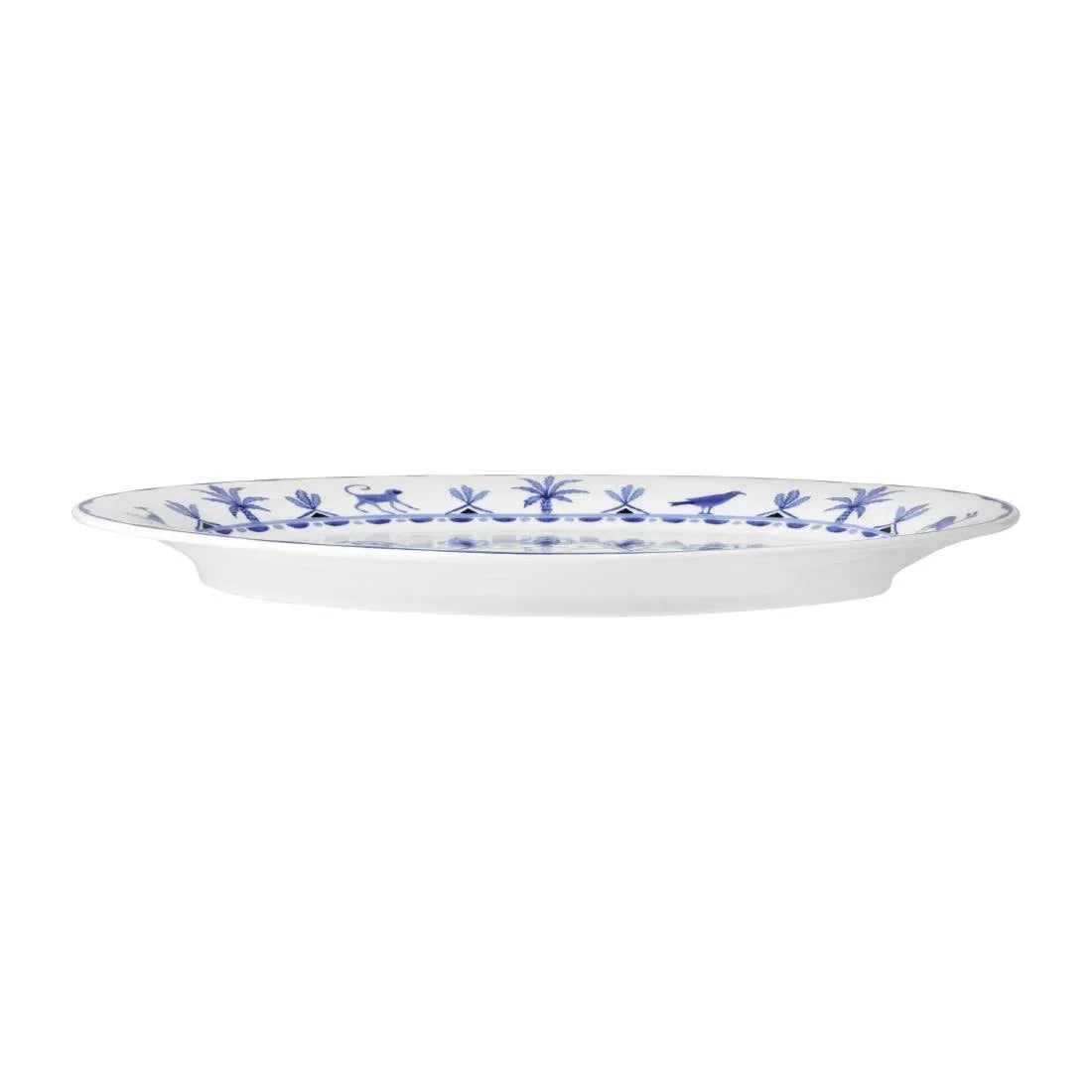 VV3975 William Edwards Sultan's Garden Blue Oval Tray Misc 350mm (Pack of 24) - JD Catering Equipment Solutions Ltd