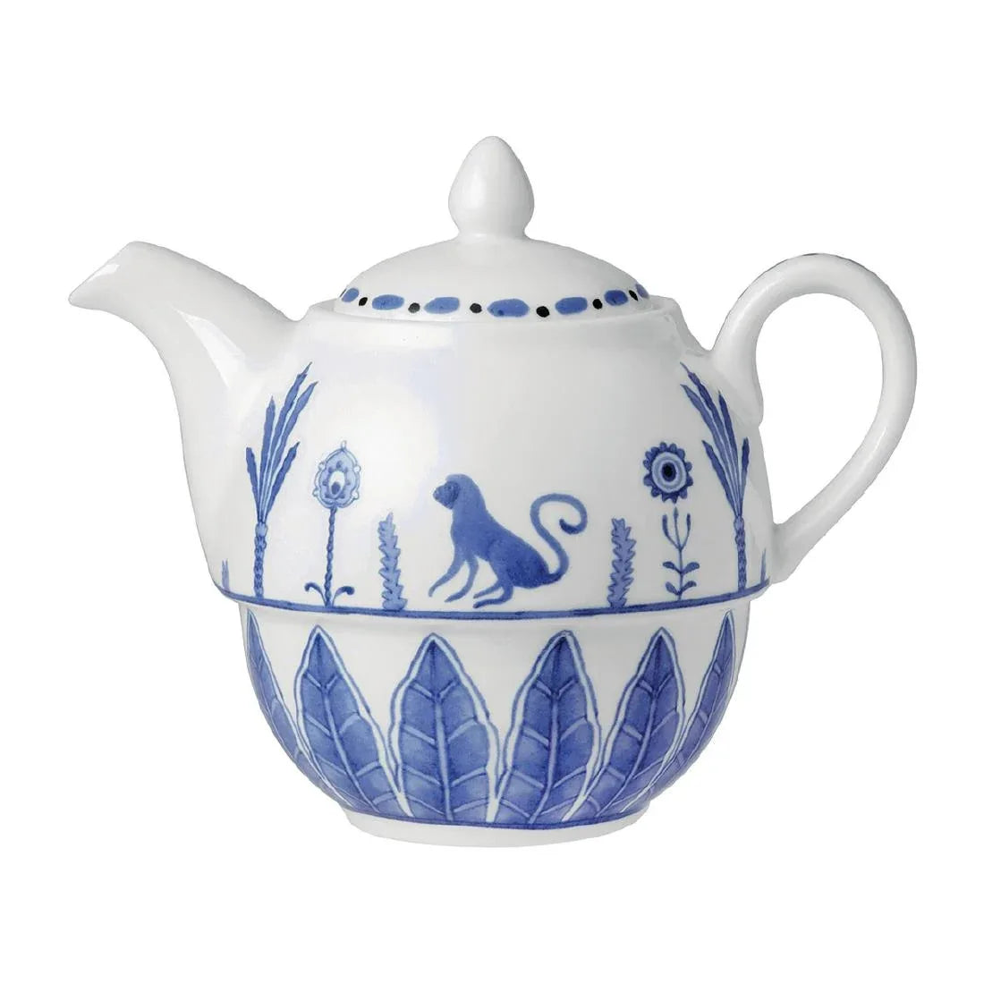 VV3984 William Edwards Sultan's Garden Blue Tea For One Teapot Coupe 460ml (Pack of 12) - JD Catering Equipment Solutions Ltd