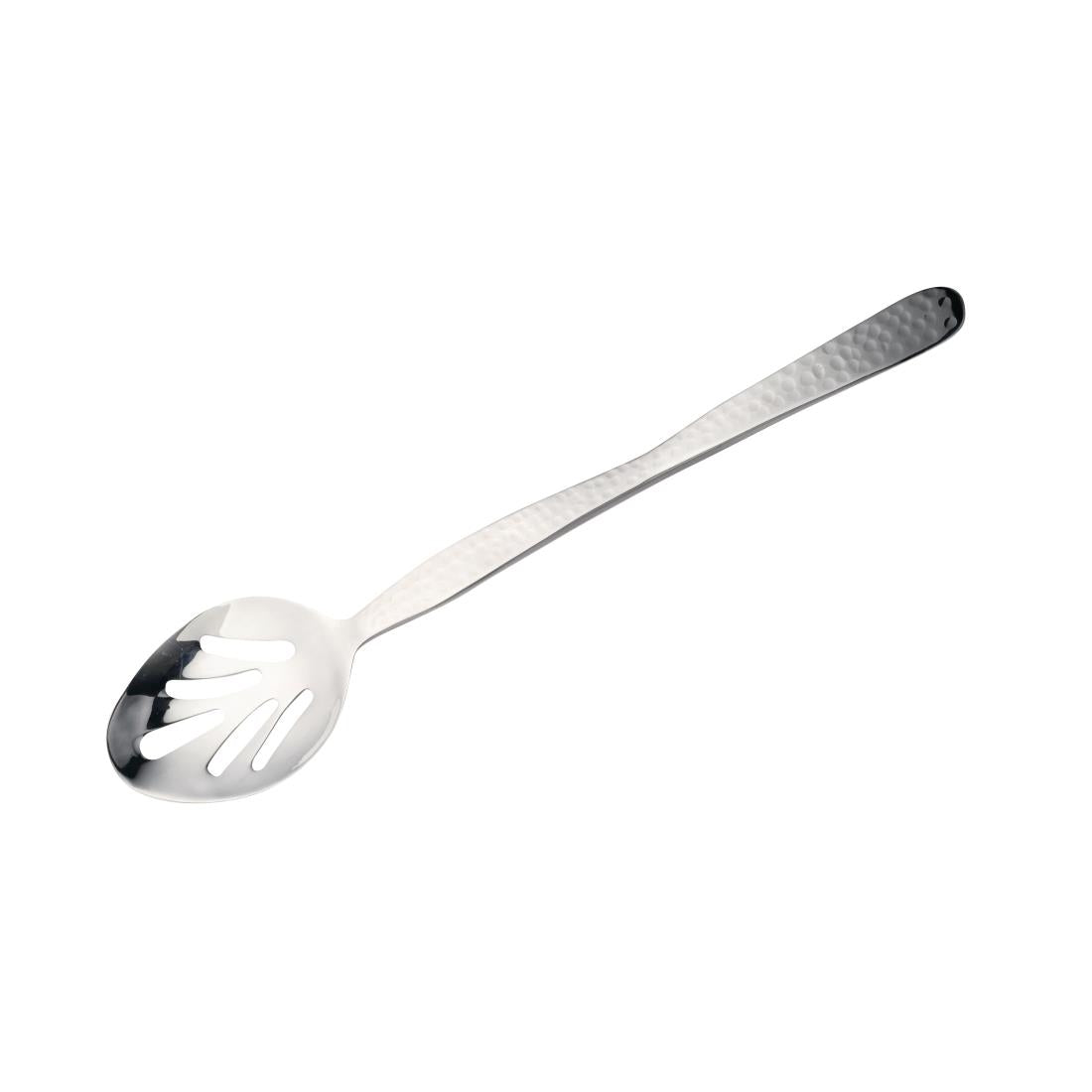 VV4022 Steelite D.W. Haber Hammered Large Slotted Serving Spoon 13'' (Pack of 6)