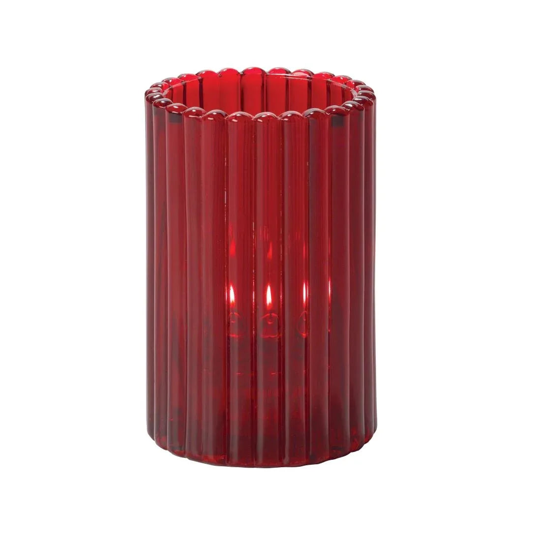 VV4025 Hollowick Vertical Rod Ruby Cylinder 73mm x 118mm (Pack of 6) - JD Catering Equipment Solutions Ltd